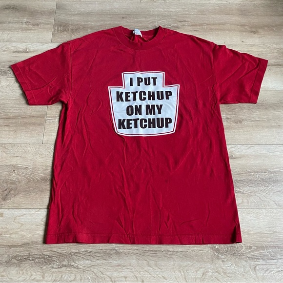 Novelty men’s tee shirt I Put Ketchup On My Ketchup 100 % cotton Large - Picture 2 of 6